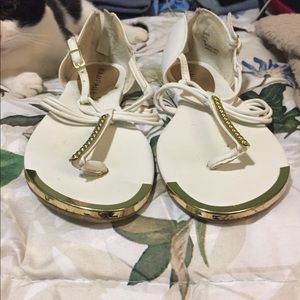 White & Gold Sandals